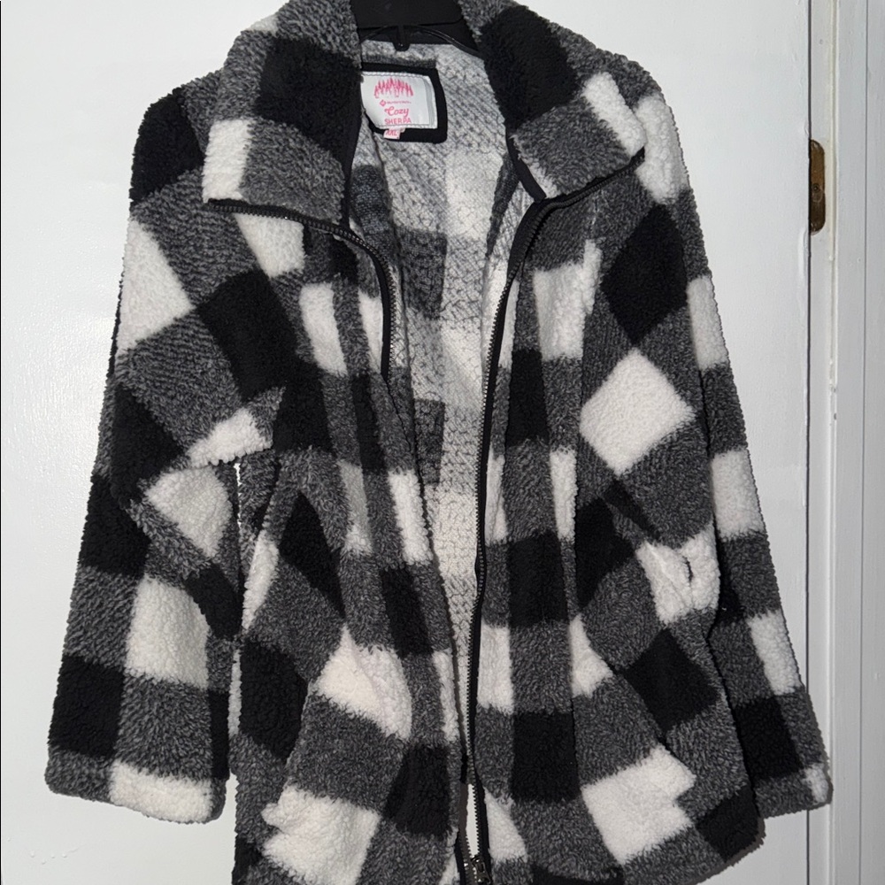 Cozy Checkered Black and White Jacket